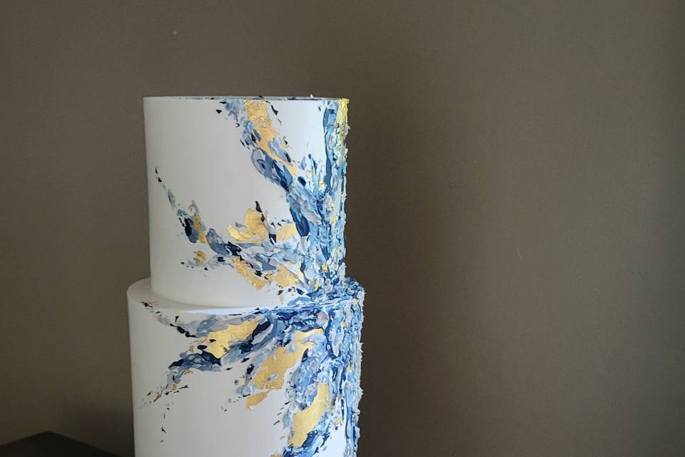 Blue painted with gold
