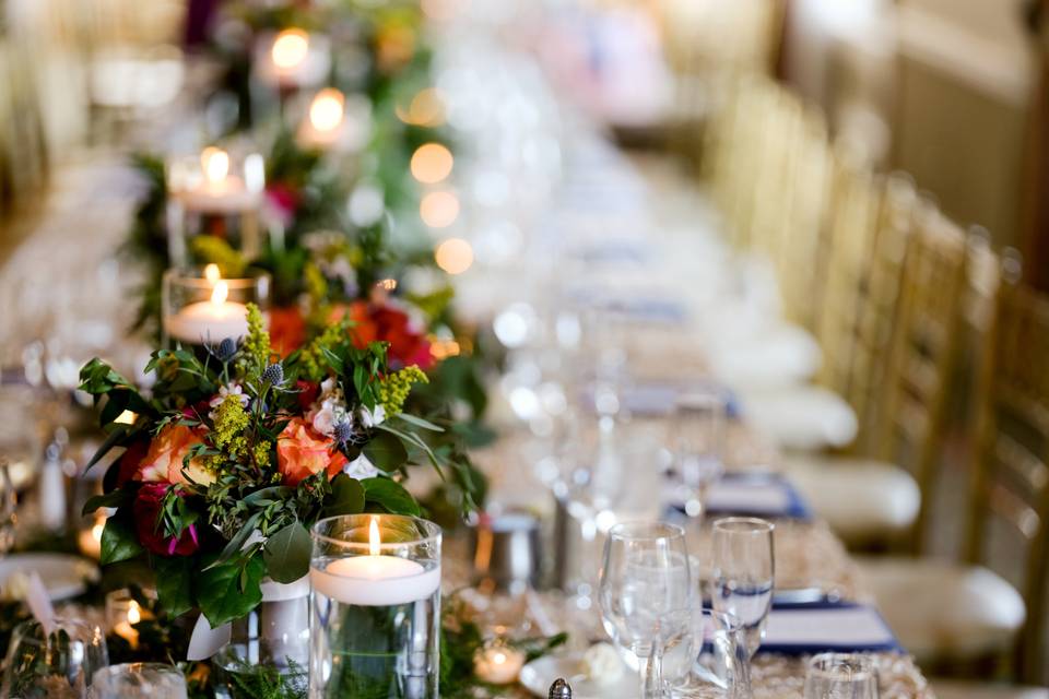 Colorful head table