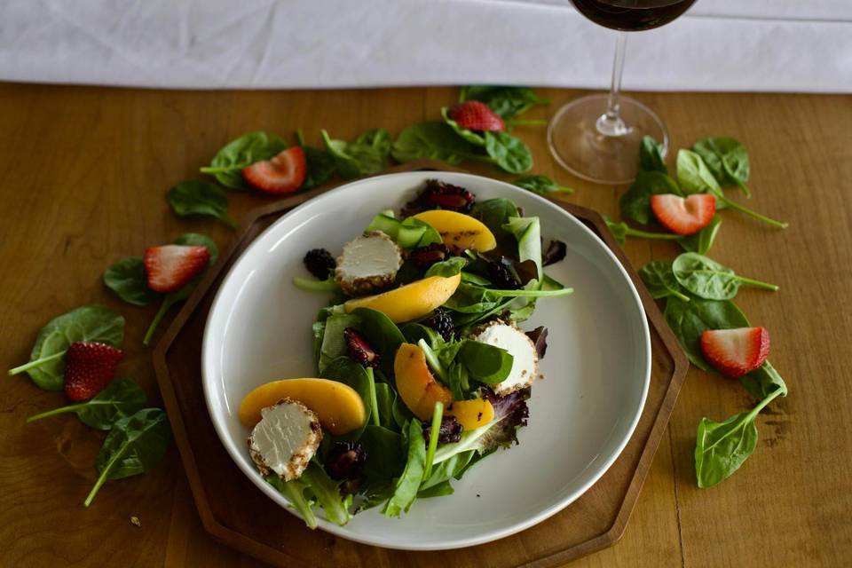 Roasted Peach and Goat Cheese