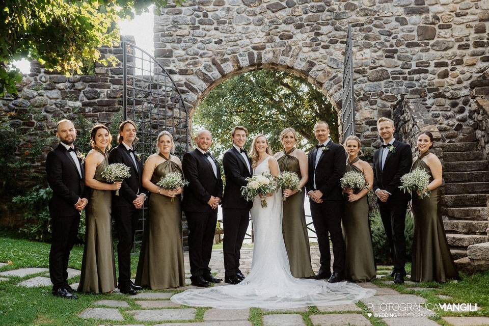 Bridesmaids and groomsmen