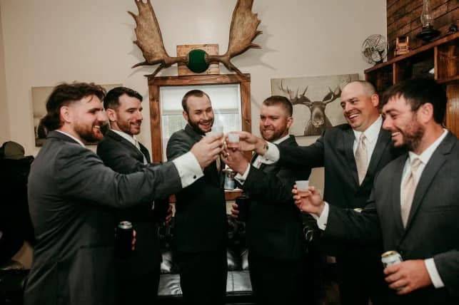 Groom's room toast