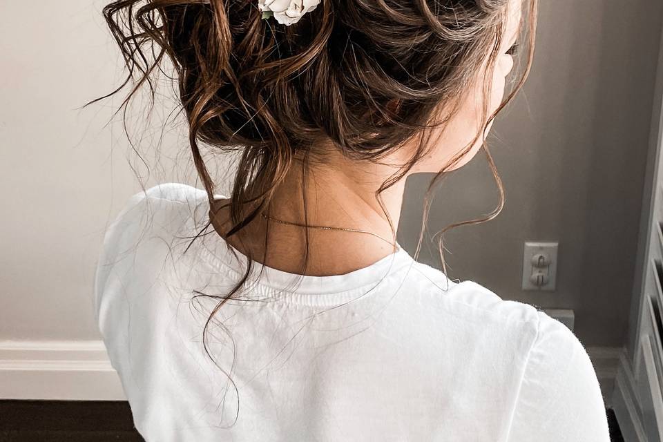 Curly updo