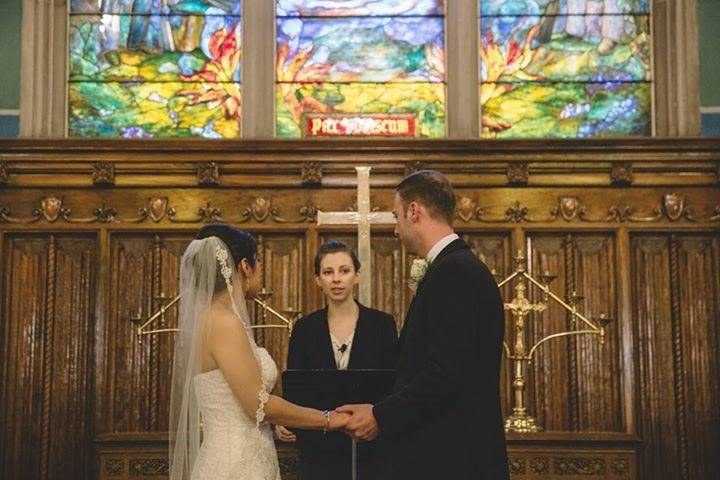 Hand in hand at the altar