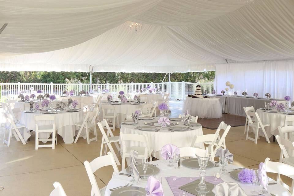 Wedding tent with liner