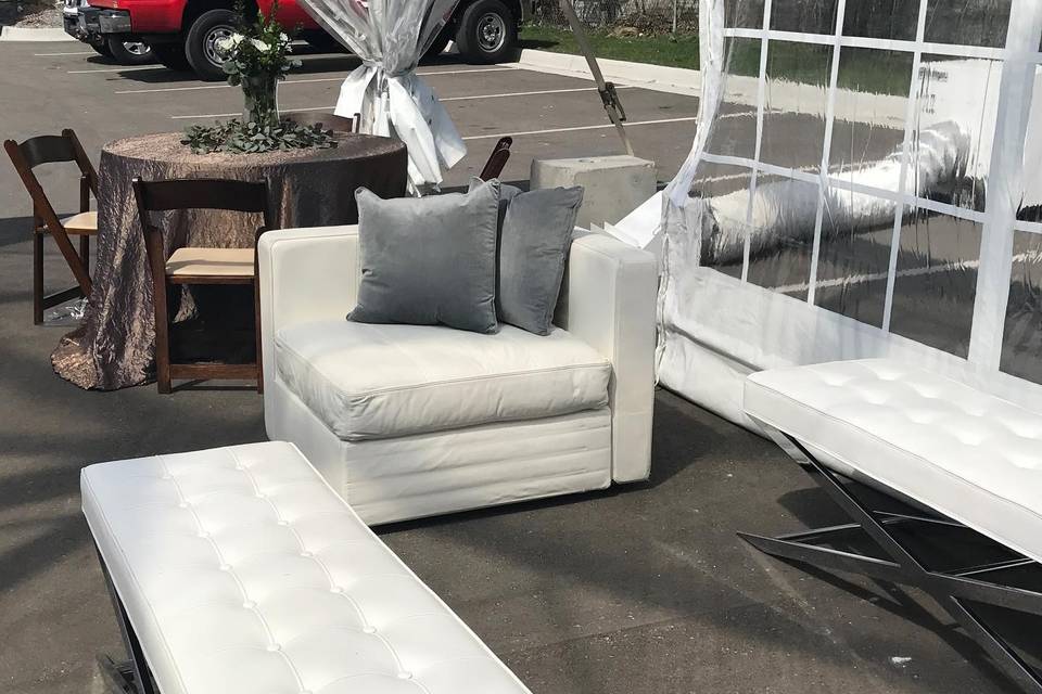 White Leather Soft Seating