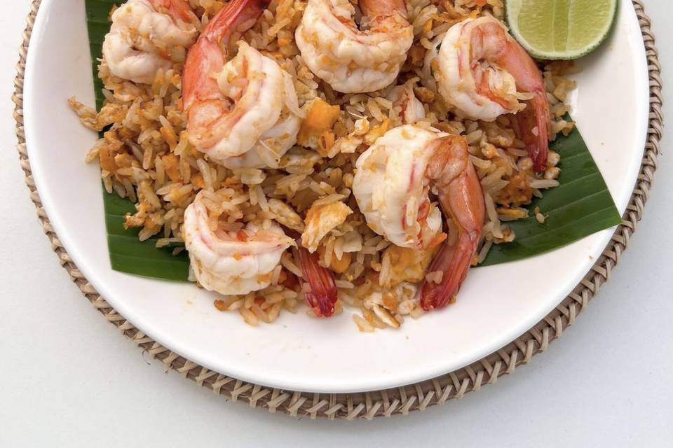 Fried rice shrimp