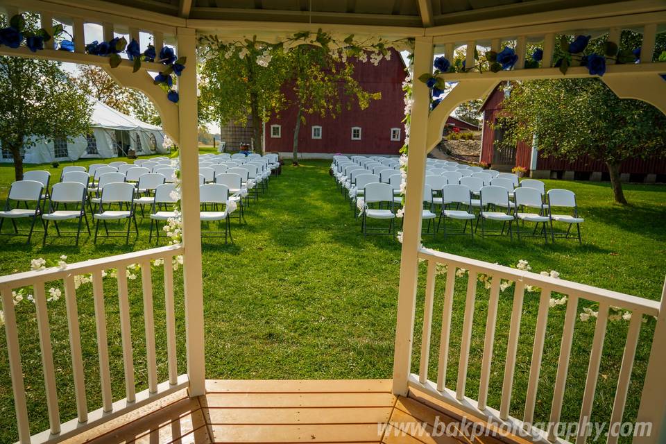 View from gazebo M & B wedding