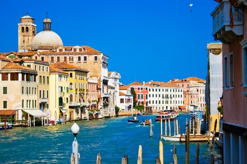 Venice, Italy is a popular destination.