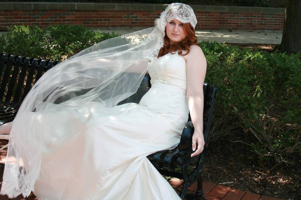 The bride in her veil