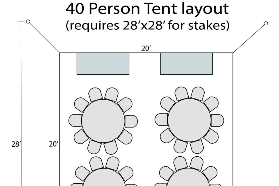 40 person tent package layout