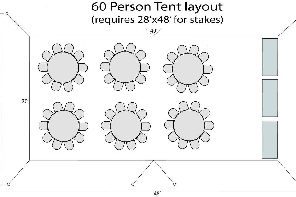 60 person tent layout