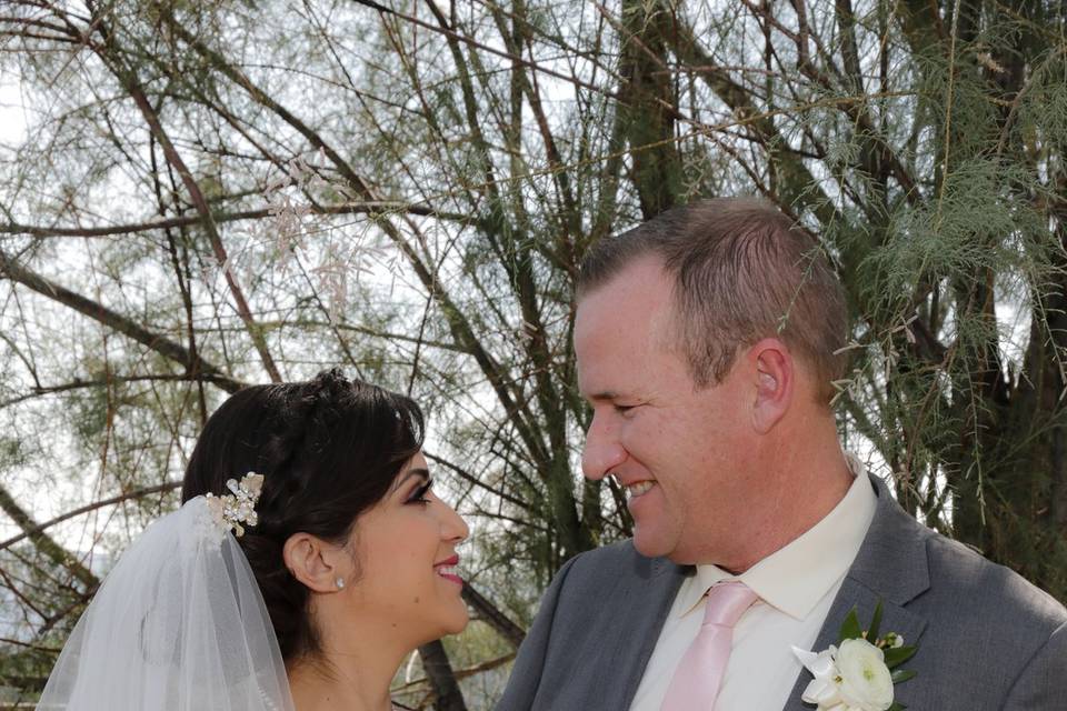 Open doors greeting bride