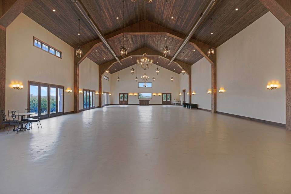 Banquet hall facing patio