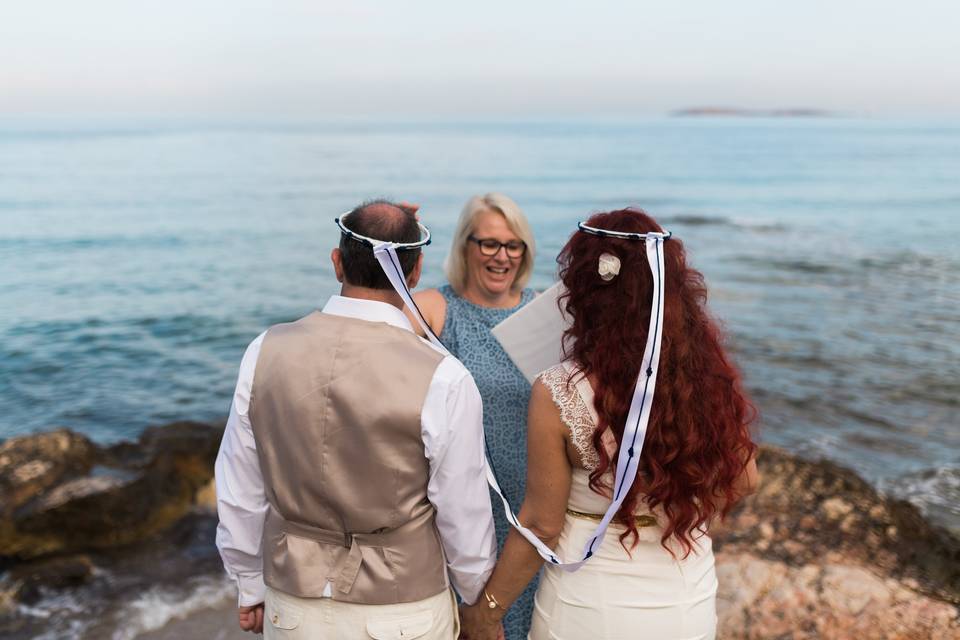 Vow renewal by the sea