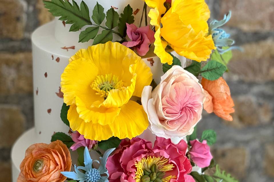 Bright sugar flowers