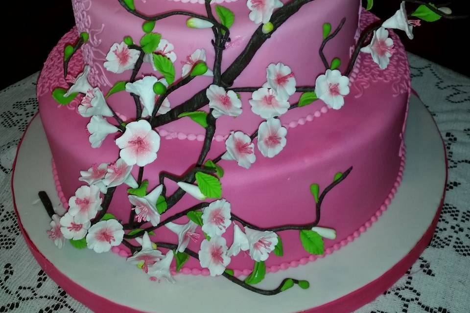 Cherry blossoms cake