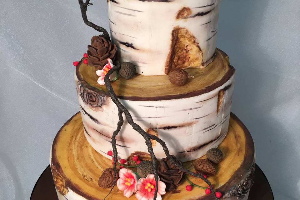 Birch log cake