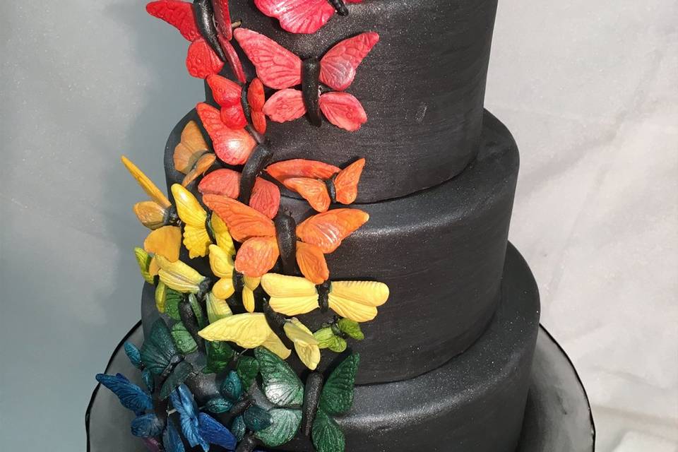 Butterfly rainbow cake