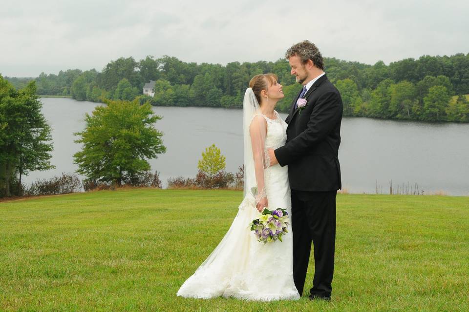 Lake in the backdrop