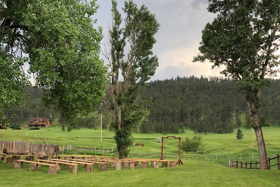 Ceremony area outdoors