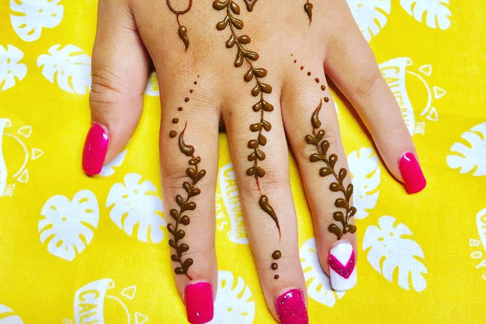 Floral henna tattoo