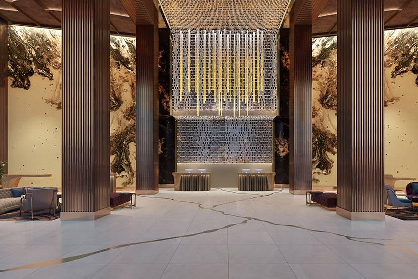 Rendering of Hotel Lobby