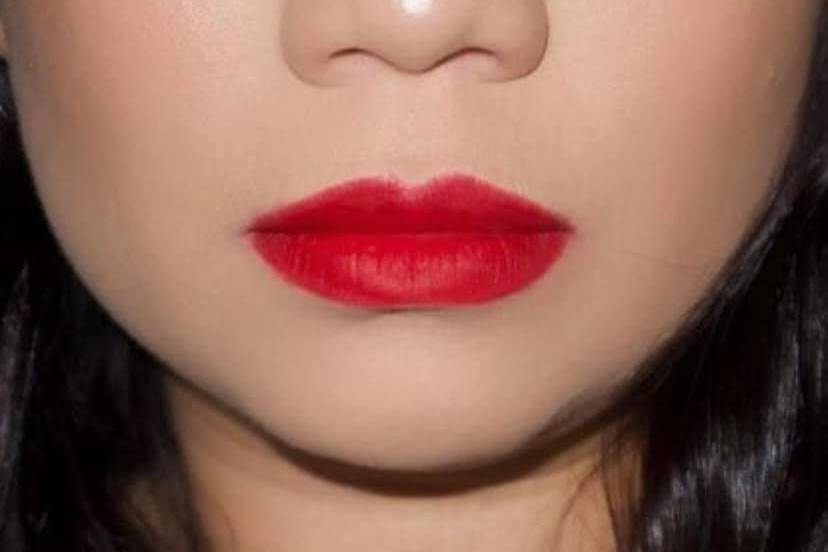 A bold lip with beautiful lash