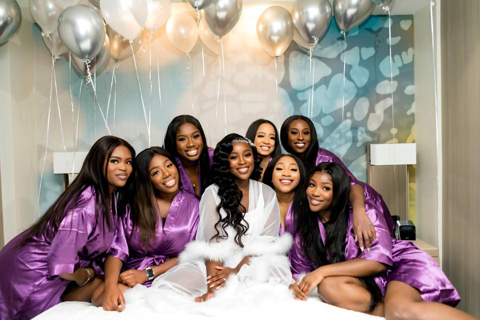 Bridesmaids in Robes
