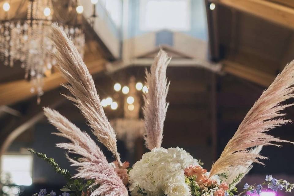 Pampas grass centerpiece