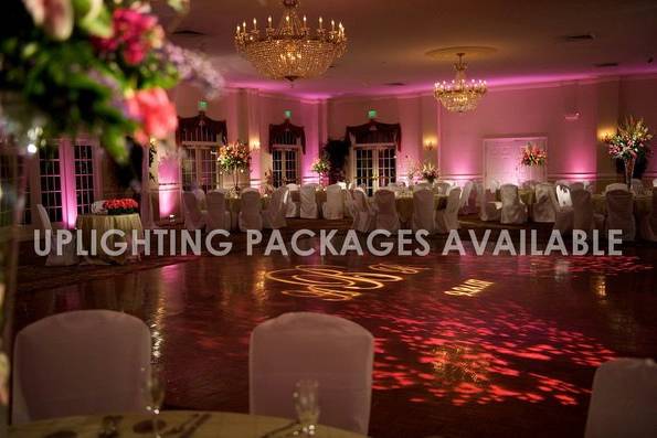 Reception and uplighting set-up