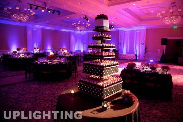 Reception set-up and uplighting