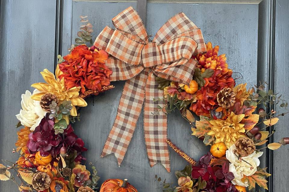 Custom autumn wreath