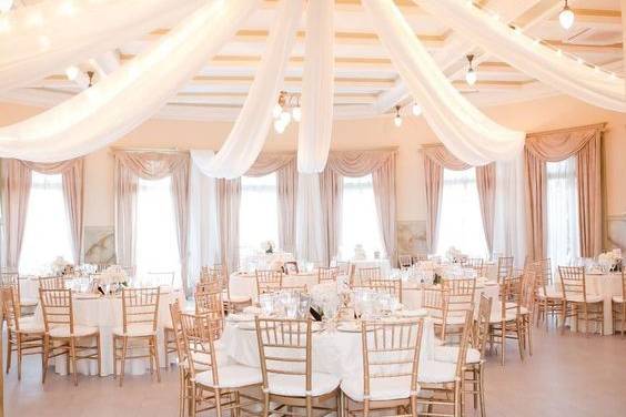 Pipe Dream Events will transform any outdoor or indoor venue into your fantasy wedding!!  Ceiling treatments, sweatheart table backdrops, chair treatments, wall treatments, drapery and lighting atomsphere.
