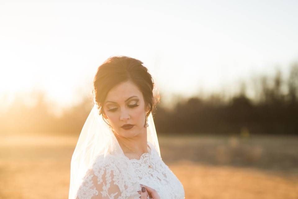 Bride in the golden light