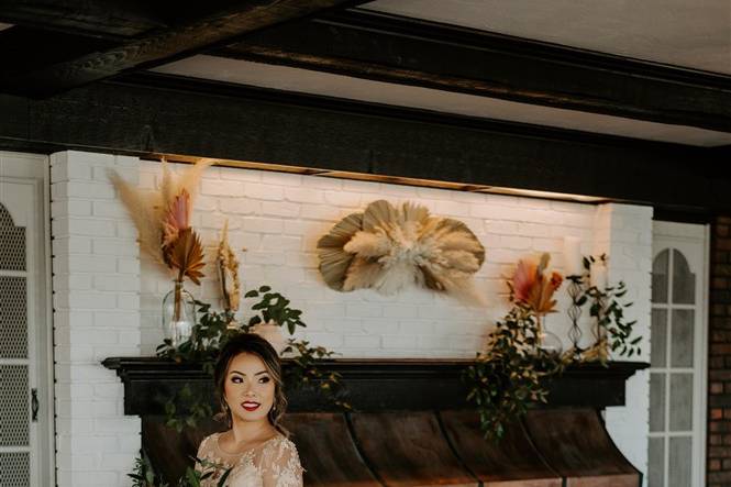 Uyen In Front of the Fireplace