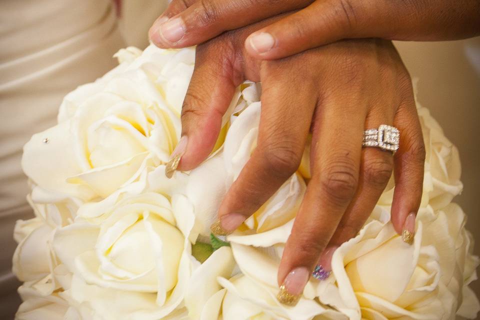 Wedding bouquet and ring