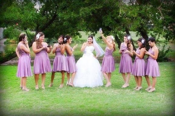 Bride and her bridesmaids