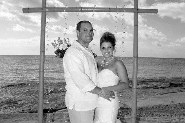 Newlyweds at the beach