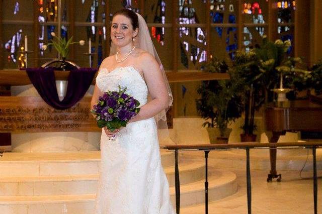 Bride at the steps