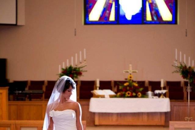 Bride on the aisle