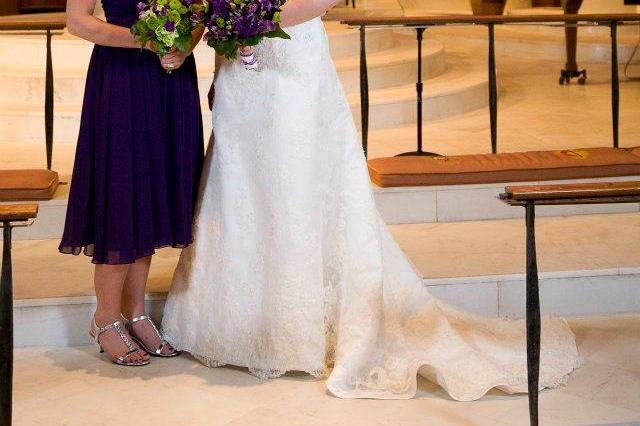 Bride and bridesmaid