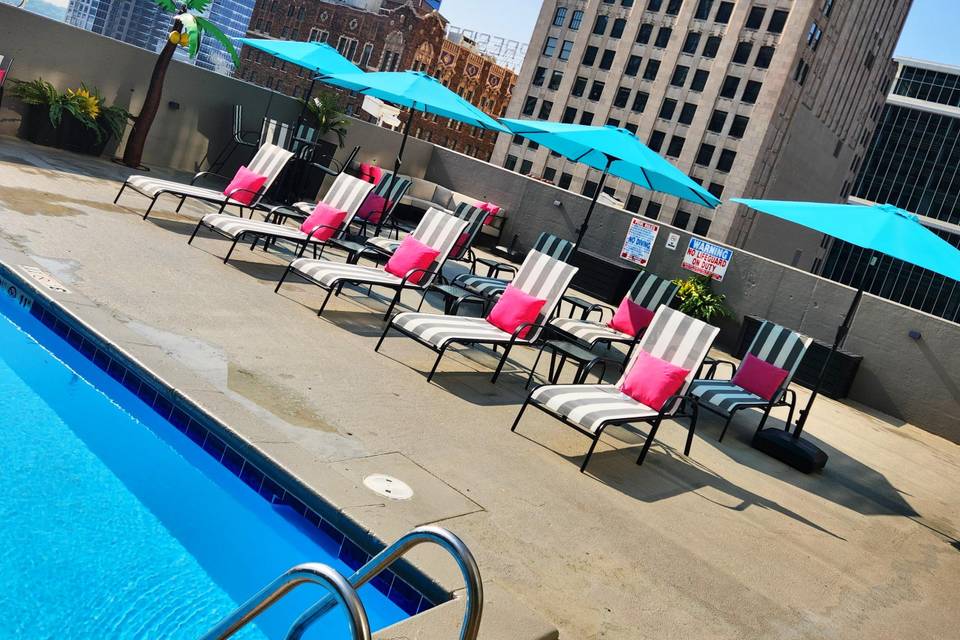 Poolside area for reception