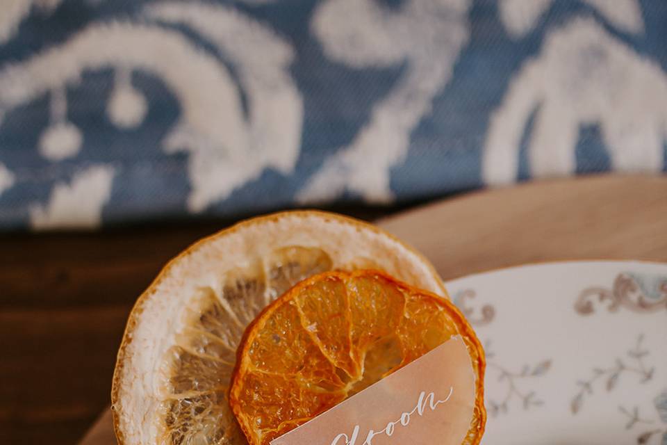 Dried Orange Place Cards