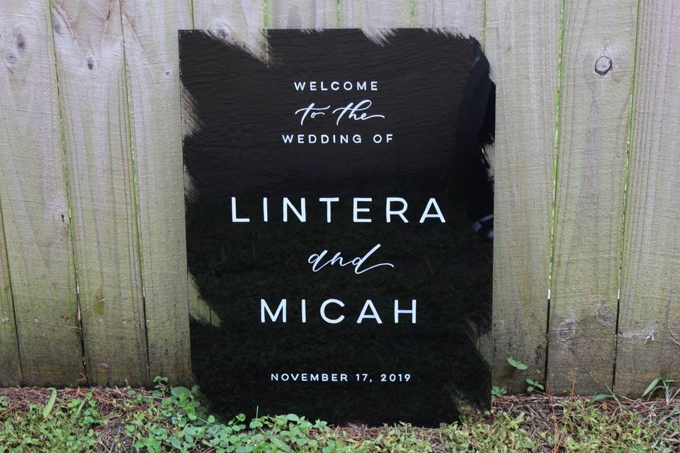 Painted Acrylic Welcome Sign