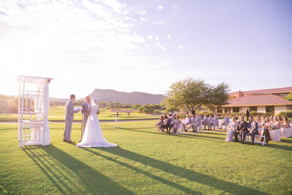 Golden Hour during Ceremony