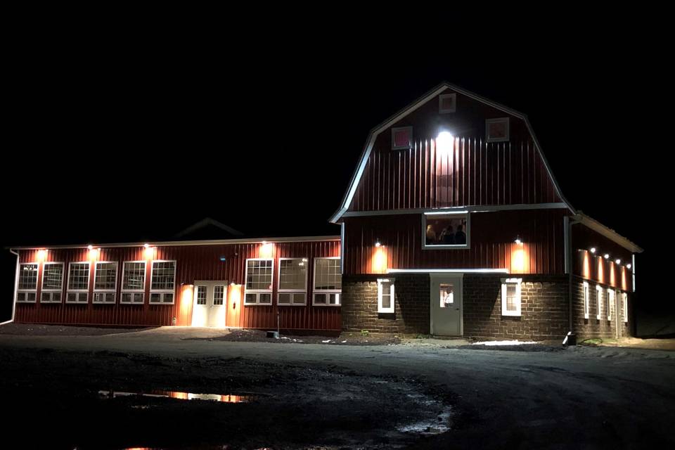 Barn at night