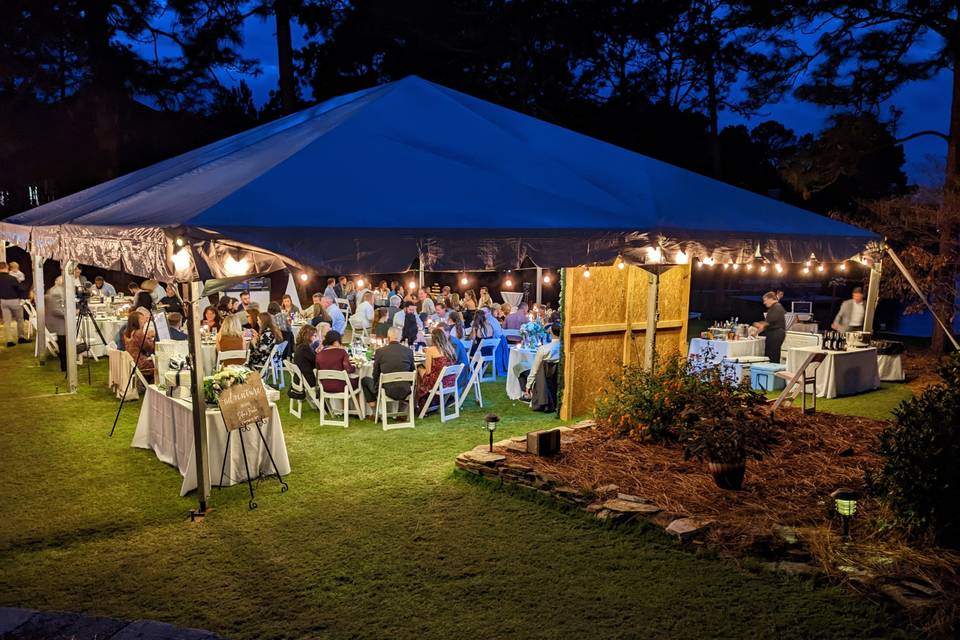 Backyard tented wedding