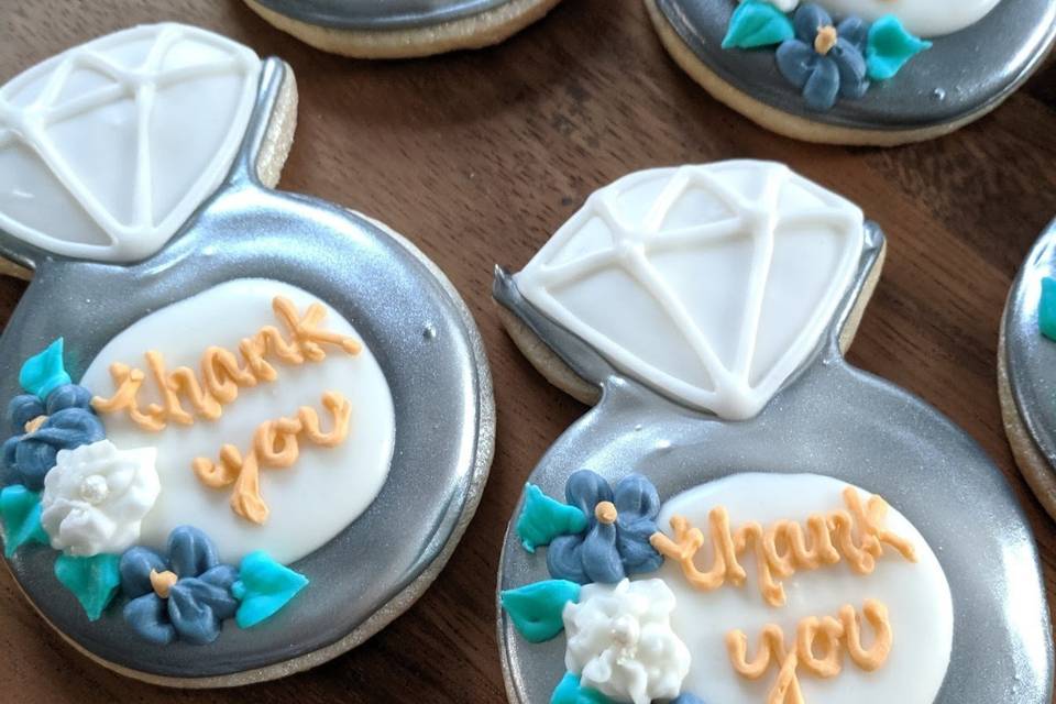 Bridesmaid thank you cookies