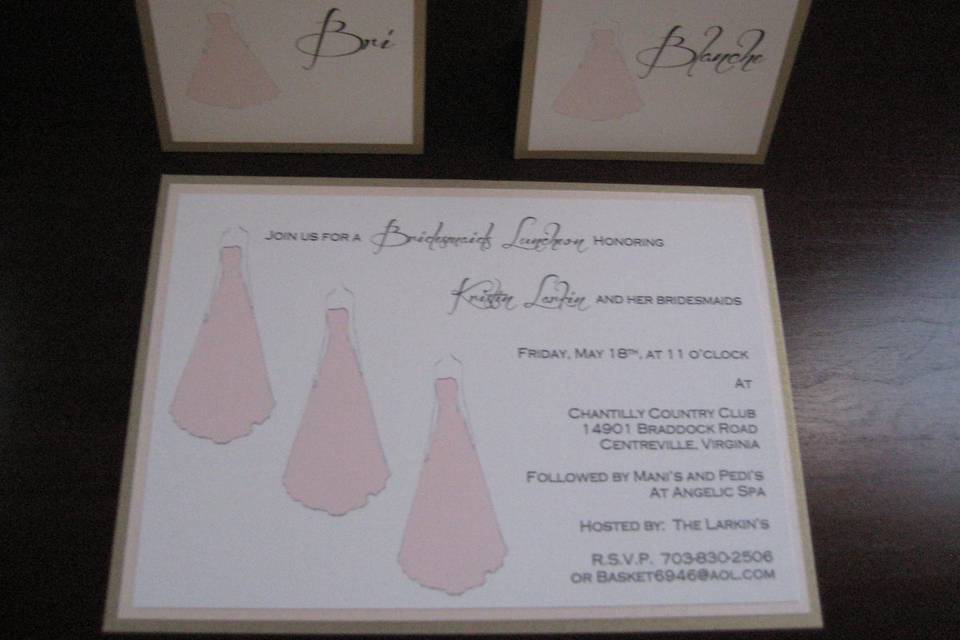 Bridesmaids Luncheon Invitation and Place Card