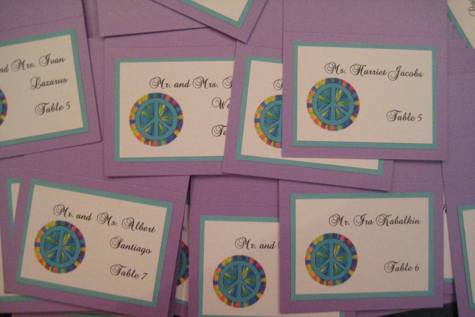 Place Cards for a Bat Mitzvah